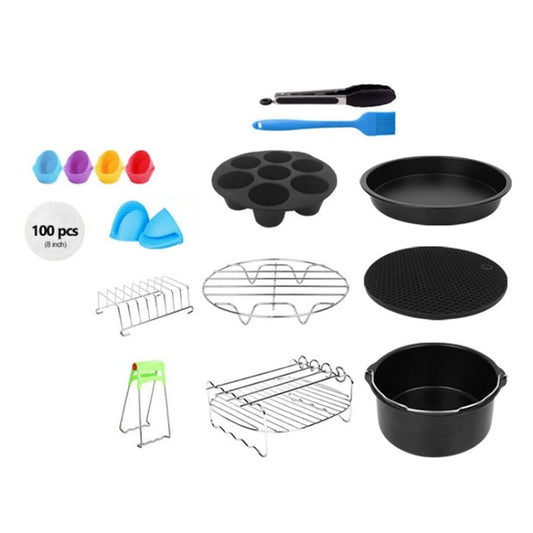 Juego de 13 accesorios para hornear para freidora de aire de 8 pulgadas, 13 piezas/juego