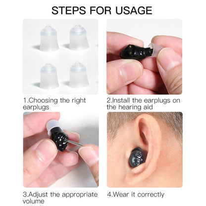 Old People Voice Amplifier Hearing Aid Magnetic Charge Dual-unit Sound Collector, US Plug, EU Plug