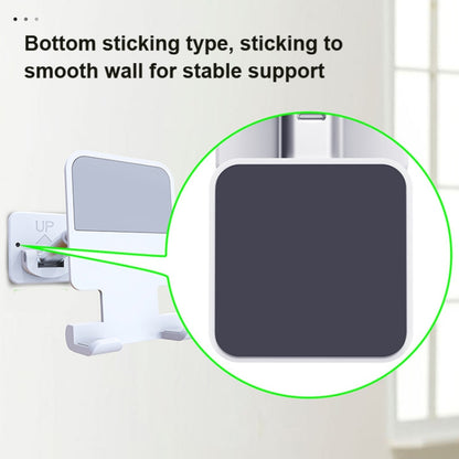 2 PCS T11 Wall Paste Mobile Phone Bracket Foldable Lift Bathroom Kitchen Wall Bracket, Black, White
