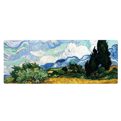 Am002 Large Oil Painting Desk Rubber Mouse Pad, 300x800x1.5mm No Stitched Edges, 300x800x2mm Stitched Edges, 300x800x3mm Stitched Edges, 300x800x4mm Stitched Edges, 300x800x5mm Stitched Edges, 400x900x1.5mm No Stitched Edges, 400x900x2mm Stitched Edges...