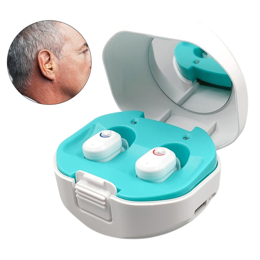 TWS On-Ear Sound Amplifier Hearing Aid with Charging Compartment, White, Black, Skin Color