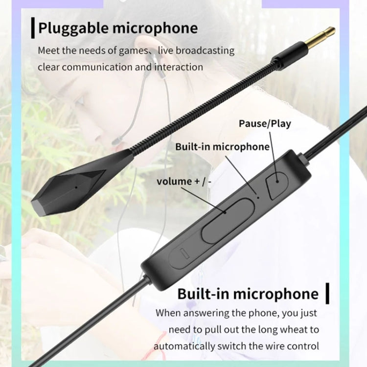 3.5mm Interface Mobile Phone Wire Control Headphones, White, Red, Black