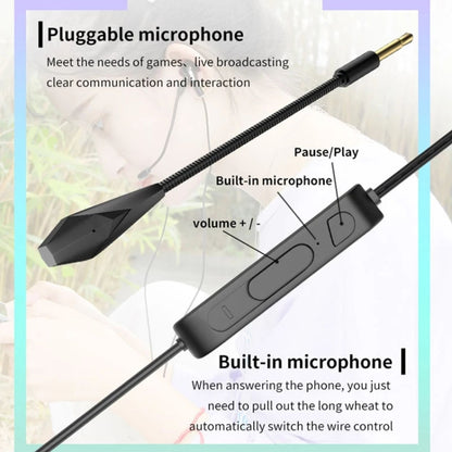 3.5mm Interface Mobile Phone Wire Control Headphones, White, Red, Black