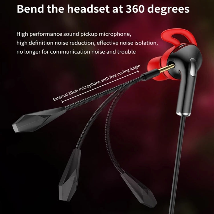 3.5mm Interface Mobile Phone Wire Control Headphones, White, Red, Black