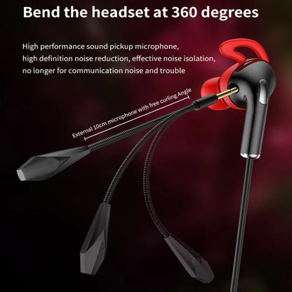 3.5mm Interface Mobile Phone Wire Control Headphones, White, Red, Black