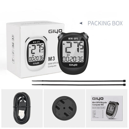 GIYO M3 LCD Display Bike GPS Cycling Computer Wireless Road Bicycle Stopwatch Velocimeter, GIYO M3(Black), GIYO M3(White)