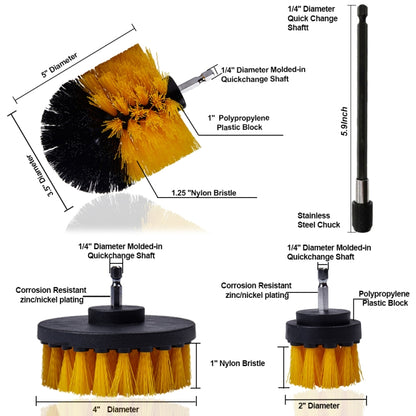 26 PCS / Set Car Beauty Car Wash Detail Brush Electric Drill Brush Outlet Brush, 26 PCS / Set Red, 26 PCS / Set Yellow