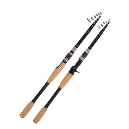 Canne à pêche télescopique en carbone, lancer court, 2,4m, 1,8m, 3,0m