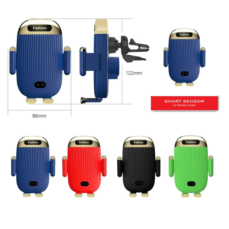 Support de téléphone sans fil pour voiture S18 15 W, noir, rouge, bleu, vert, noir avec support à ventouse, rouge avec support à ventouse, bleu avec support à ventouse, vert avec support à ventouse