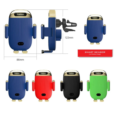 Support de téléphone sans fil pour voiture S18 15 W, noir, rouge, bleu, vert, noir avec support à ventouse, rouge avec support à ventouse, bleu avec support à ventouse, vert avec support à ventouse