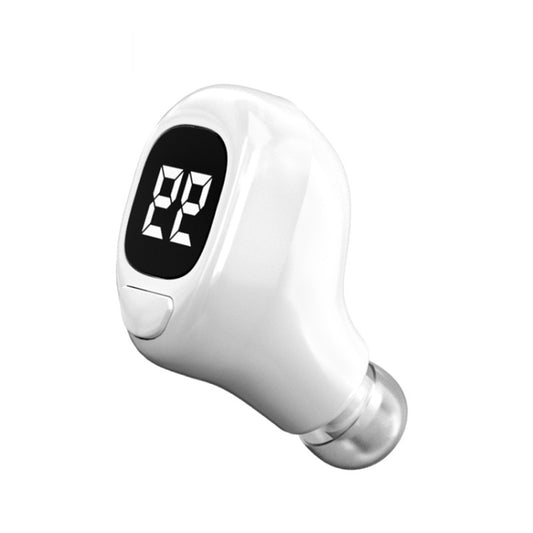 Écouteur F6 Bluetooth mini oreillette invisible pour affaires avec affichage numérique, F6 Blanc, F6 Noir