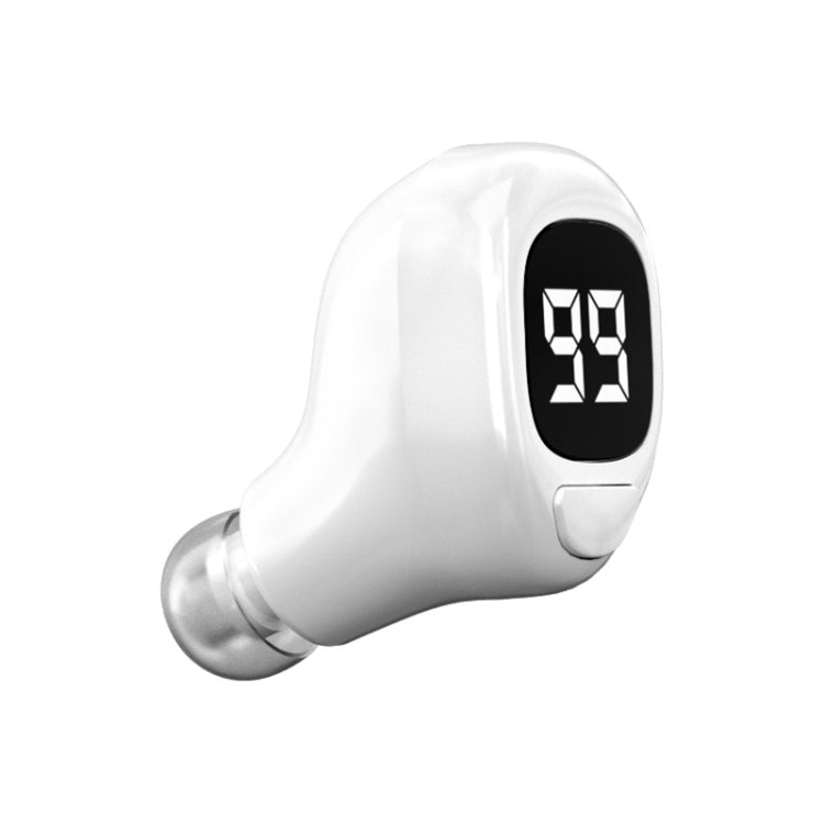 F6 Bluetooth Headset Mini Invisible Ear Business Digital Display Earphone, F6 White, F6 Black