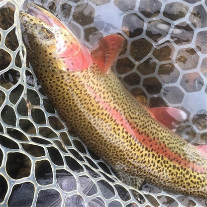 Filet de remplacement en caoutchouc souple transparent pour épuisette de pêche, Taille: Grand 120cm, Grand 120cm, Moyen 100cm