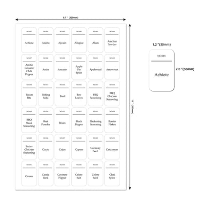 216 PCS Spice Jar Label Stickers Waterproof Oil Proof Kitchen Spice Jar Label