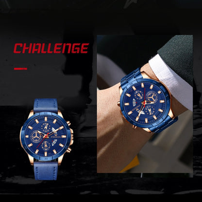 FNGEEN 5225 Multifunctional Waterproof Quartz Watch, Blue Steel Rose Shell Blue Surface, Black Steel Rose Shell Black Surface, Black Steel Black Shell Black Surface, White Steel White Shell Black Surface, Black Steel Black Circle White Surface         ...