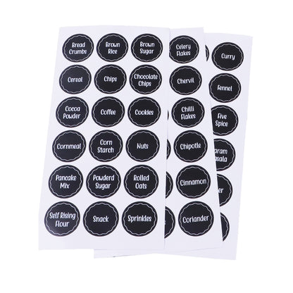 144 PCS Printed Spice Jar Labels Pantry Stickers Blackboard Stickers