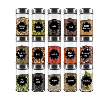 144 PCS Printed Spice Jar Labels Pantry Stickers Blackboard Stickers