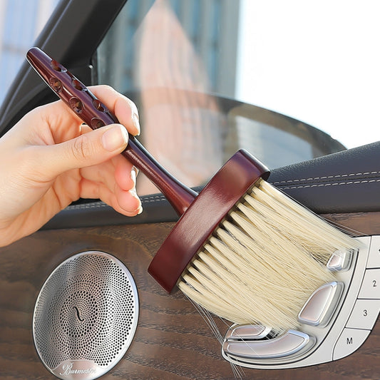 Brosse à poussière à manche long en bois, brosse douce de nettoyage pour bouches d'aération de voiture et décoration intérieure, brosse à épousseter à manche