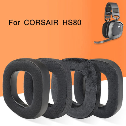 2 St. RGB-Kopfhörerhülle für CORSAIR HS80, Vollgitter, Gitter + Proteinleder, Vollsamtblau, Samt + Proteinleder