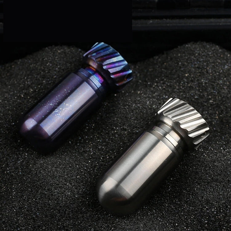 Mini-pilulier portable en titane pur, étanche, avec pot scellé, couleur : couleur primaire, bleu cuit
