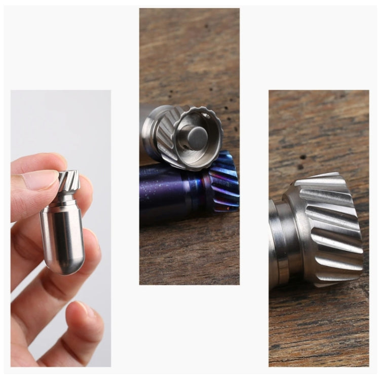 Mini-pilulier portable en titane pur, étanche, avec pot scellé, couleur : couleur primaire, bleu cuit