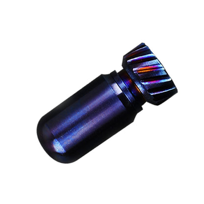 Mini-pilulier portable en titane pur, étanche, avec pot scellé, couleur : couleur primaire, bleu cuit