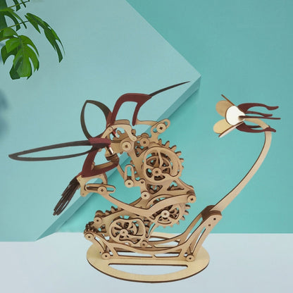 Maquette de Puzzle 3D en Bois à Assembler Colibri Mécanique, Colibri
