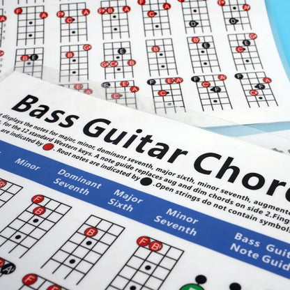 Copper Paper Guitar Chord Fingering Exercise Chart, Small, Large