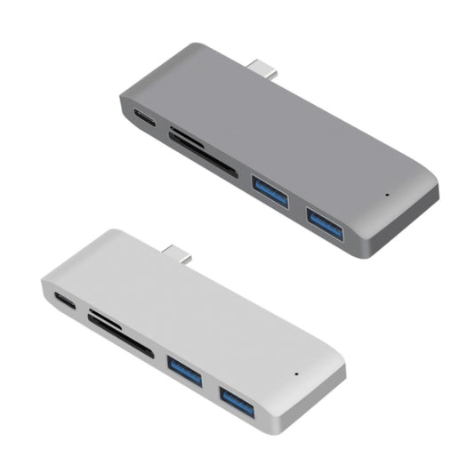 Station d'accueil répartiteur HDMI vers USB-C avec lecteur de cartes, Spécifications :, 5 en 1 Gris, 5 en 1 Argent, 6 en 1 Gris, 6 en 1 Argent