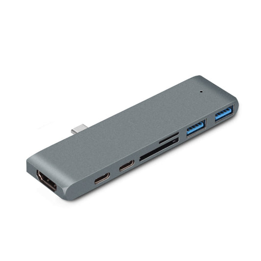 Station d'accueil HUB HDMI 4K Type-C avec lecteur de carte TF/SD pour MacBook Pro, gris, argent