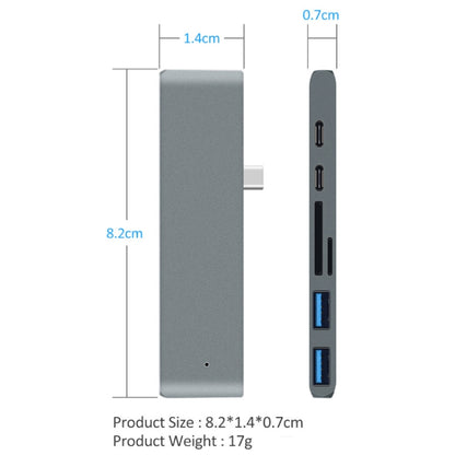 TYPE-C To 4K HDMI HUB Docking Station TF/SD Card Reader For MacBook Pro, Grey, Silver
