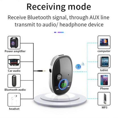 Car Bluetooth Receiver Music Player Wireless Audio Converter, Black