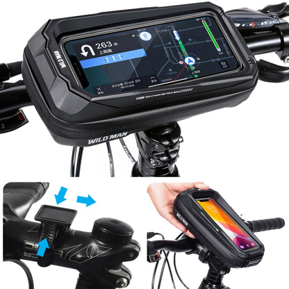 WILD MAN MS33 0.6L Mountain Bike Hard Shell Phone Touch Screen Handlebar Bag, MS33