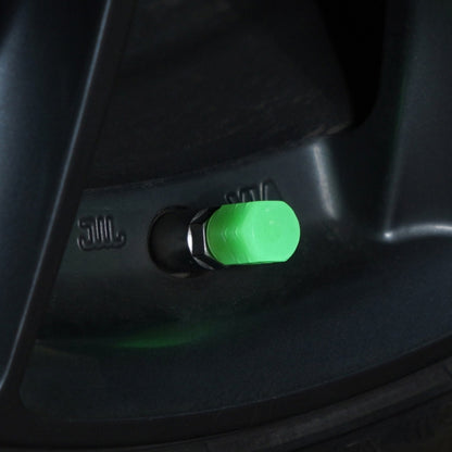 4pcs / Set Luminous Tire Valve Cap Electric Motorcycle Vacuum Tire Valve Cover, Style: Split Effect, 4pcs /Set Split Effect