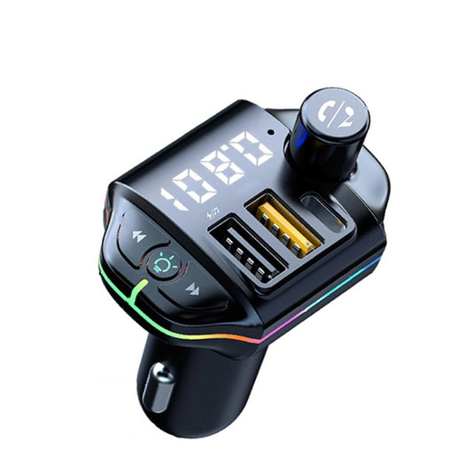Chargeur de voiture transmetteur FM Bluetooth avec lumière d'ambiance colorée A10, A10