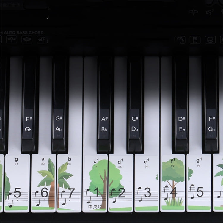 M52 88/76/61/54/49 Keys Piano Keyboard Stickers, Tree, Giraffe