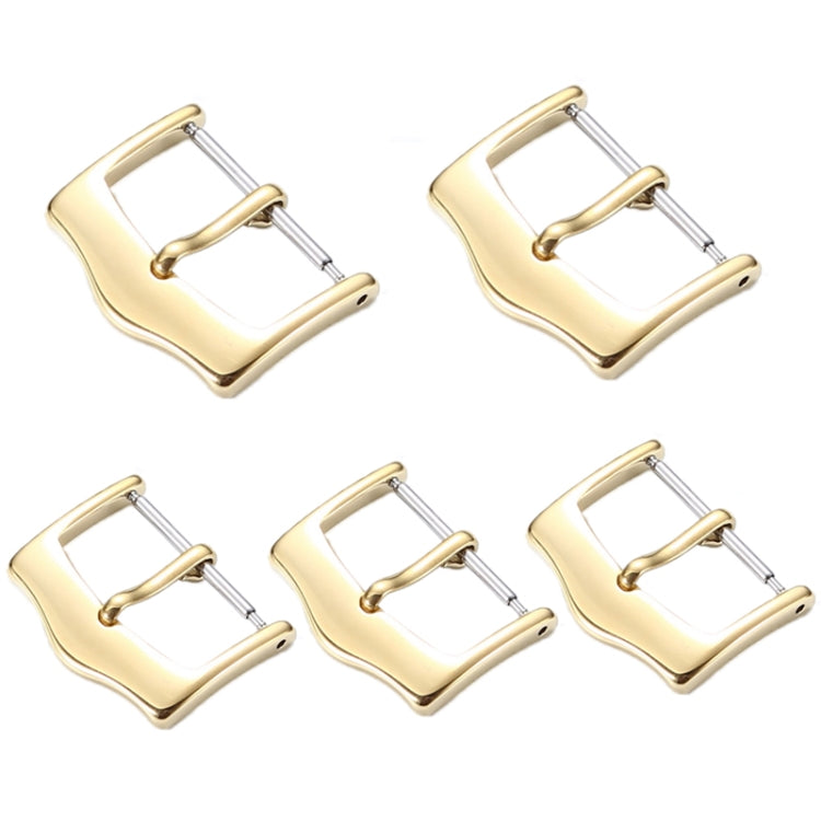 5pcs IP Plated Stainless Steel Pin Buckle Watch Accessories, Color: Silver 12mm, Silver 12mm, Silver 14mm, Silver 16mm, Silver 18mm, Silver 20mm, Rose Gold 12mm, Rose Gold 14mm, Rose Gold 16mm, Rose Gold 18mm, Rose Gold 20mm, Rose Gold 22mm, Gold 12mm ...