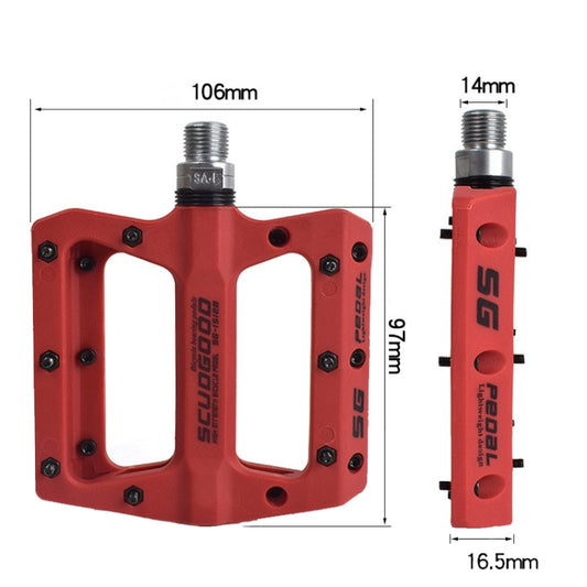 FMFXTR Mountain Bicycle Pedal Nylon Fiber Bearing Non-Slip Pedal, SG-12B