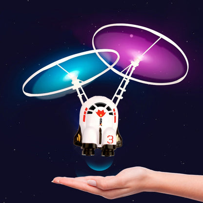 Jouet Lumineux pour Enfants en Acier à Induction, Gyroscope de Robot Aéronef, Astronautes Bleus, Astronaute Rose, Astronautes Blancs, Vaisseau Spatial Cosmique, Explorateur Cosmique