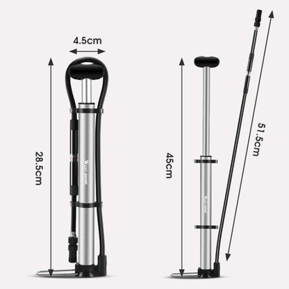 WEST BIKING YP0711122 Pompe à vélo portable haute pression, WEST BIKING YP0711122(Noir), WEST BIKING YP0711122(Argent)