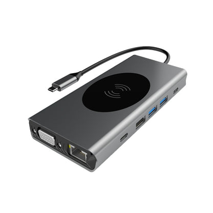 BX13V 13 In 1 Type-C Docking Station Wireless Charging Hub, BX13V