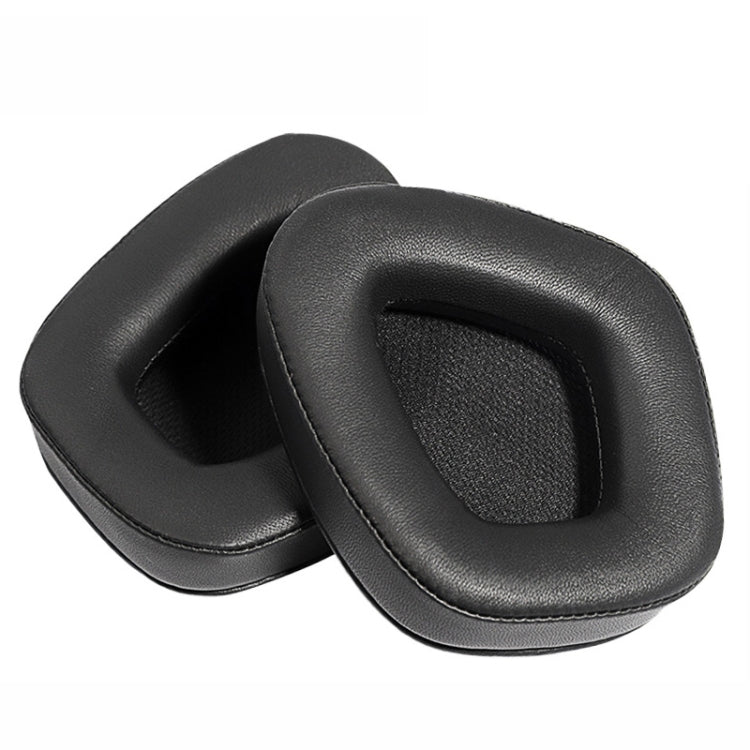 2 coussinets de remplacement pour Corsair Void Pro Elite, style : Coussinet de serre-tête, cuir protéiné noir, grille noire, grille inférieure grise, grille inférieure rouge, grille inférieure jaune, cuir sensoriel noir glacé, cuir d'agneau noir