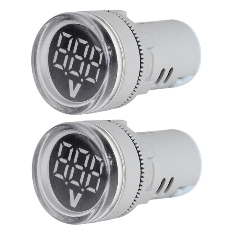 2 PCS DC Voltage Signal Indicator 22mm Round 6-100V Universal Voltmeter, 6-100V White, 6-100V Blue, 6-100V Green, 6-100V Yllow, 6-100V Red