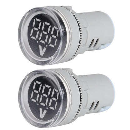 2 PCS DC Voltage Signal Indicator 22mm Round 6-100V Universal Voltmeter, 6-100V White, 6-100V Blue, 6-100V Green, 6-100V Yllow, 6-100V Red