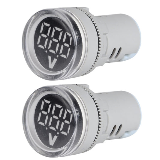 2 PCS DC Voltage Signal Indicator 22mm Round 6-100V Universal Voltmeter, 6-100V White, 6-100V Blue, 6-100V Green, 6-100V Yllow, 6-100V Red