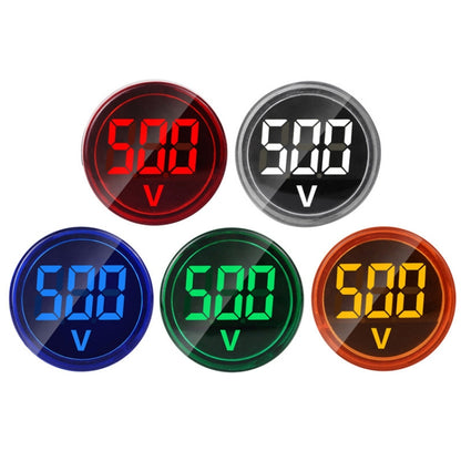 2 PCS DC Voltage Signal Indicator 22mm Round 6-100V Universal Voltmeter, 6-100V White, 6-100V Blue, 6-100V Green, 6-100V Yllow, 6-100V Red