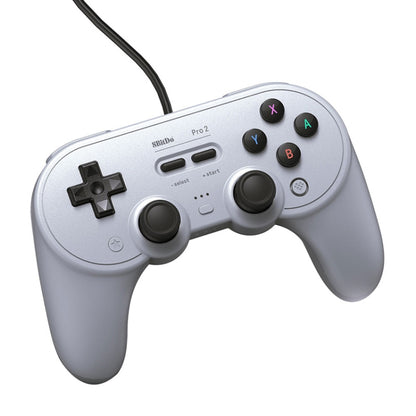Manette filaire 8Bitdo Pro 2 pour Switch, blanche, grise