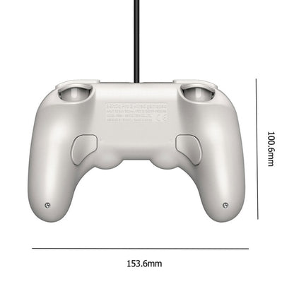 Manette filaire 8Bitdo Pro 2 pour Switch, blanche, grise