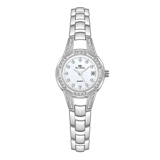 BS Bee Sister FA1679  Ladies Diamond Chain Watch Cute Small Round Watch With Calendar, Silver, Gold, Rose Gold