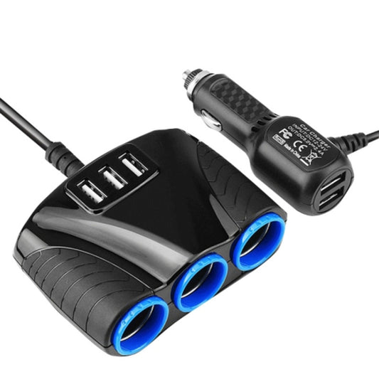 Chargeur de voiture multifonctionnel USB 3 en 1 pour allume-cigare JY-1905 120W, Style :, 3 ports